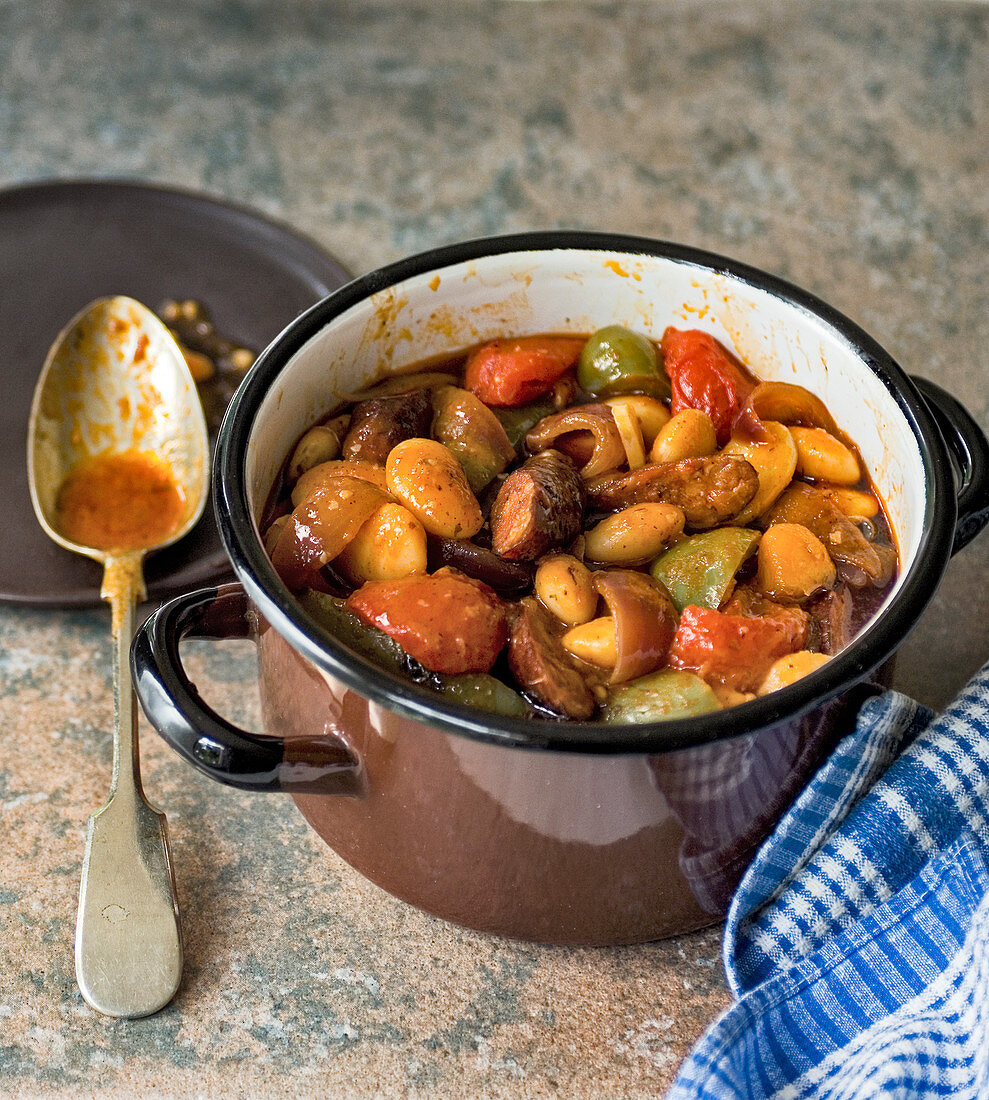 Chorizo and butter bean casserole