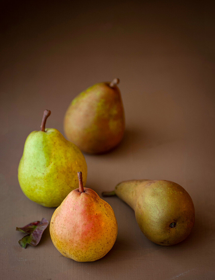 Selection of different varieties of pears