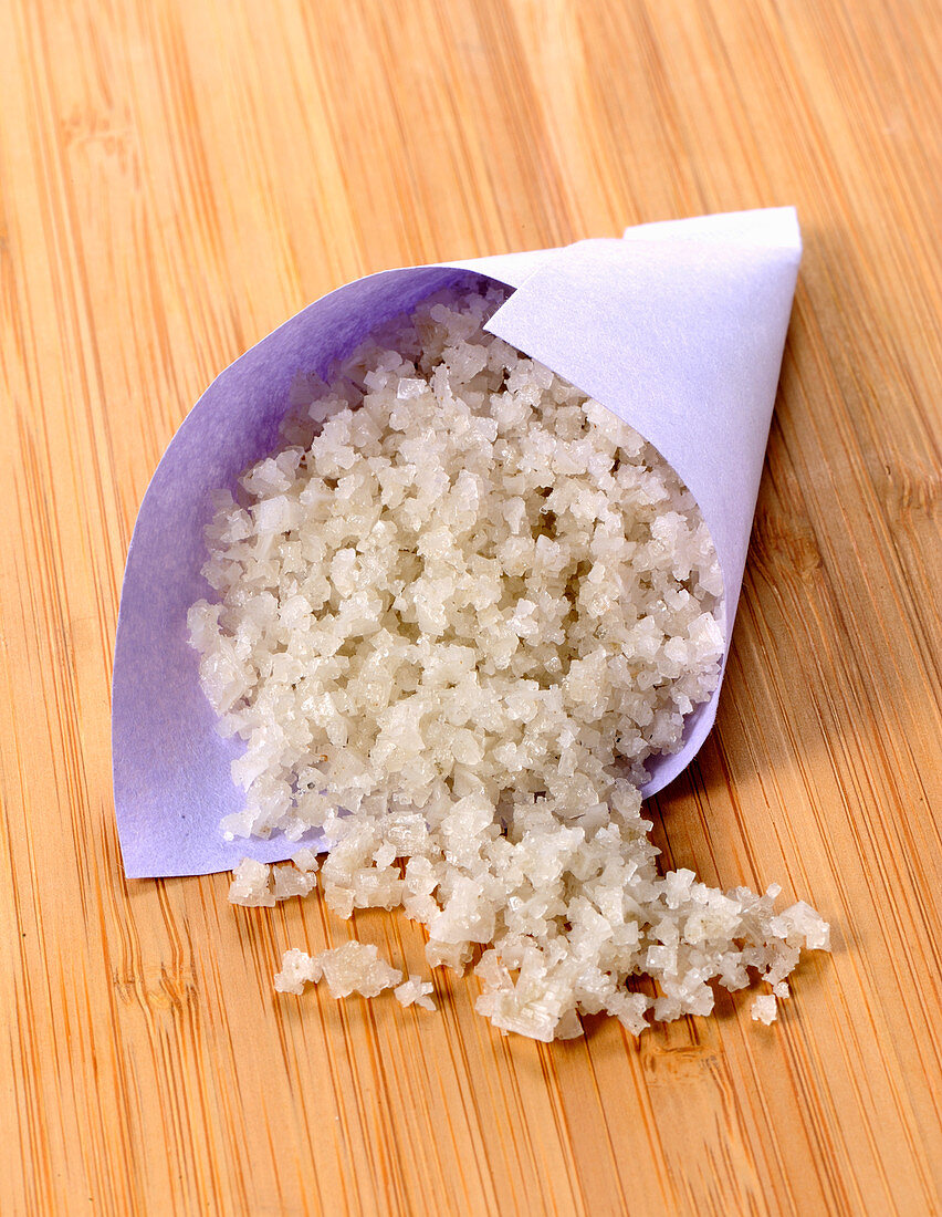 Sea salt in a paper bag