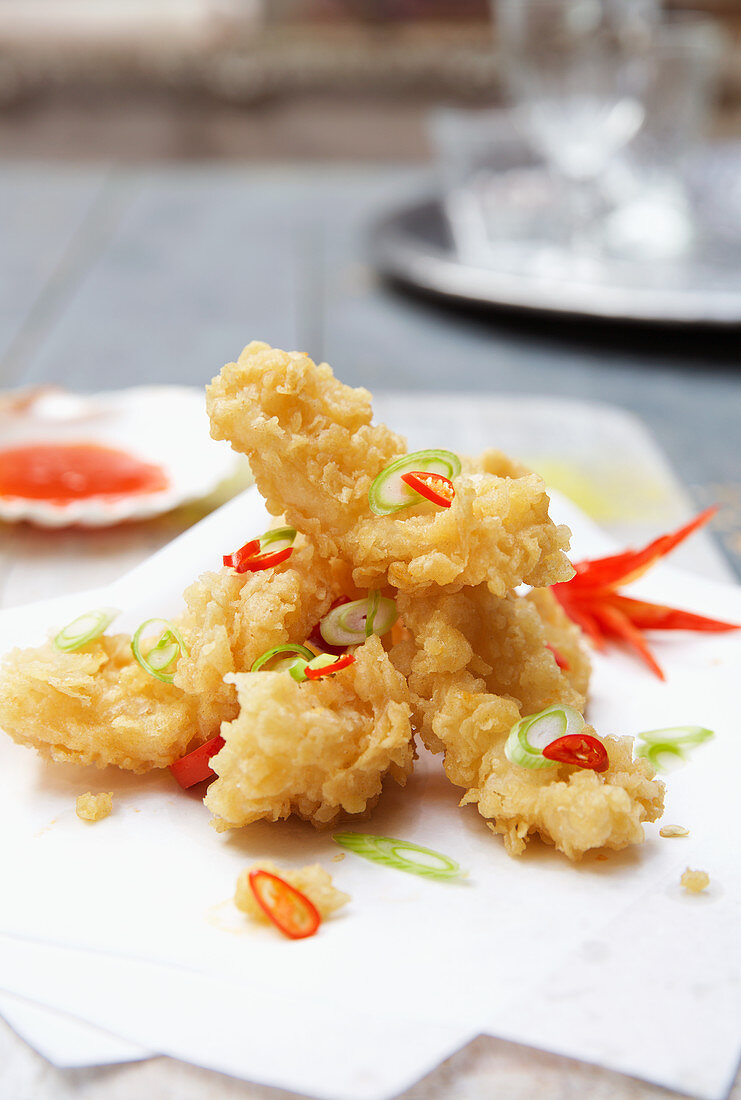 Crispy fried calamari