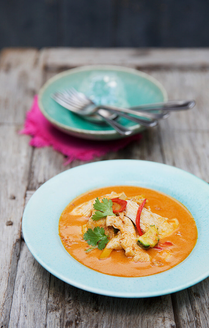 Thai red curry with chicken