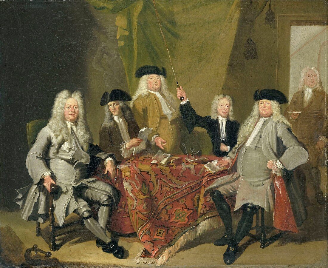 Inspectors of the Collegium Medicum, 18th century painting