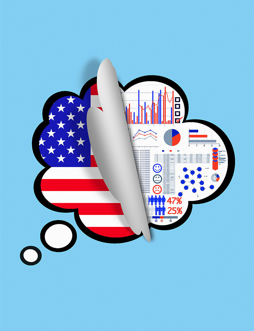 Revealing survey results of USA population, illustration