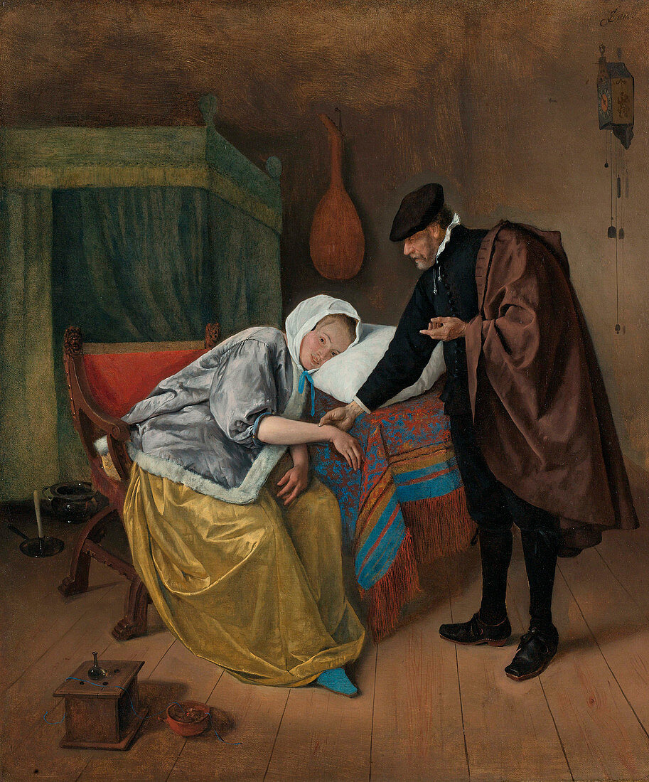 The sick woman, 17th century painting