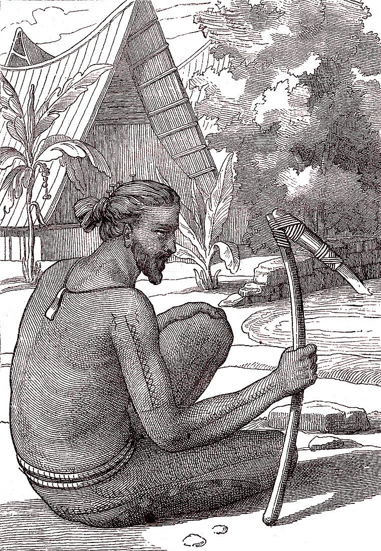 Kosrae Islander, 19th century illustration