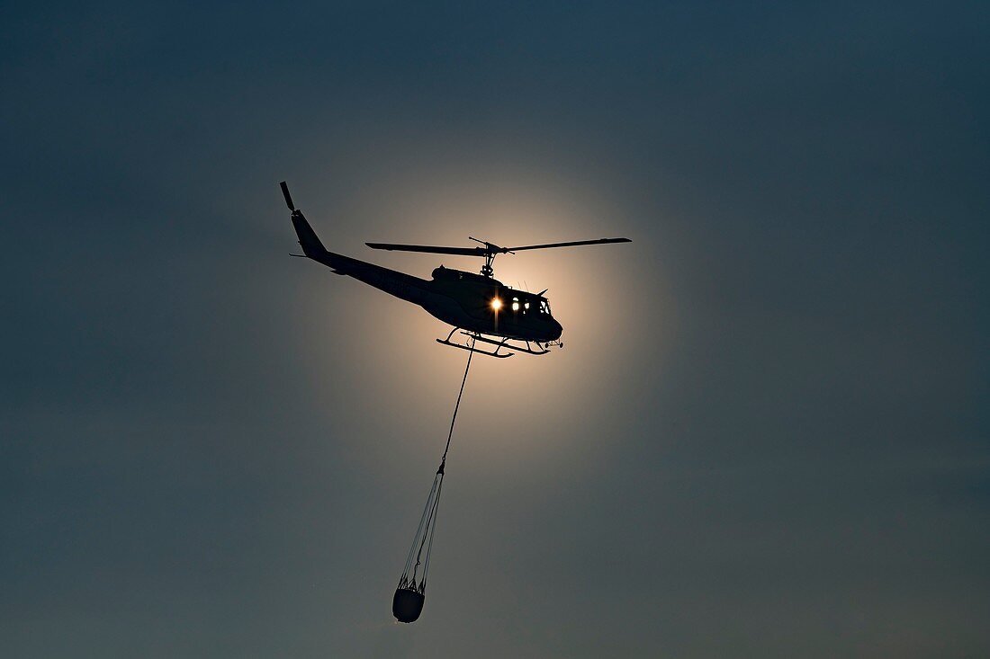 Bell UH1 Helicopter used in fire fighting