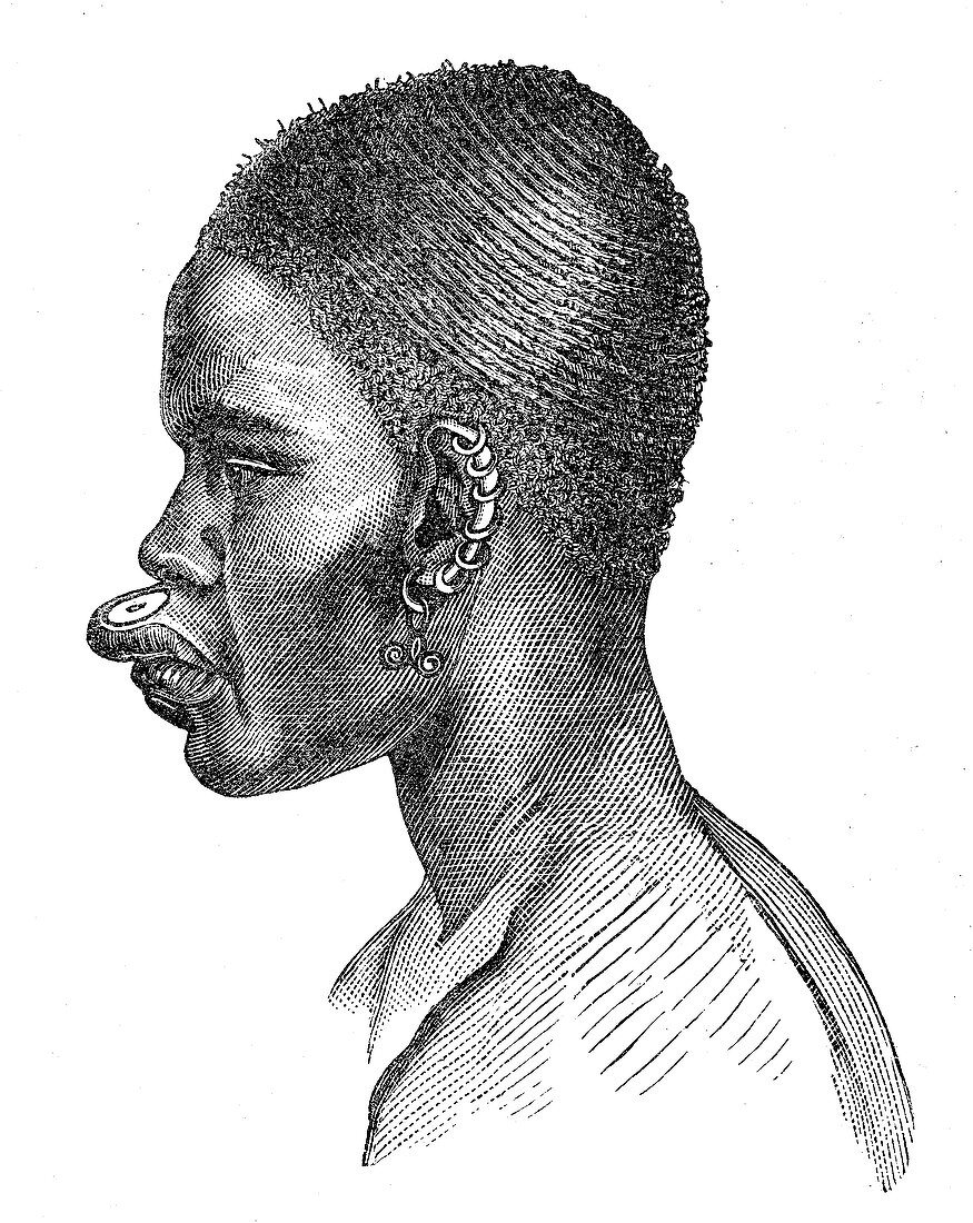 Woman from the Loubah people, 19th century illustration