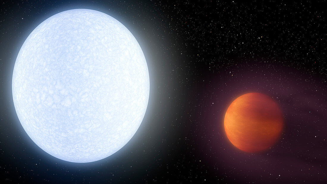 Hottest known exoplanet orbiting its host star, illustration