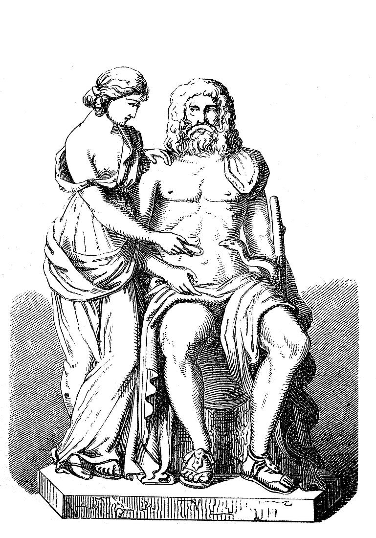 Asclepius and Hygieia, ancient Greek god and goddess