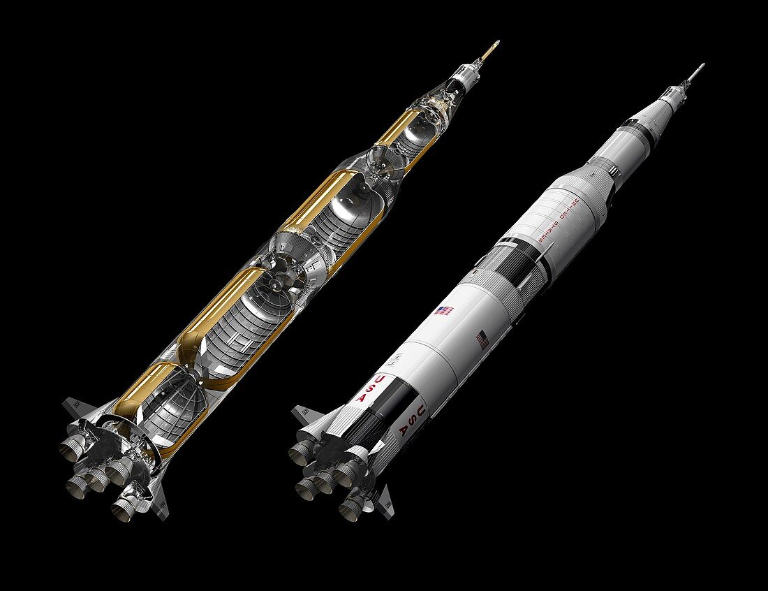 Saturn V rocket, illustration