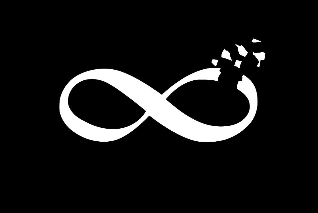 Broken infinity symbol, illustration