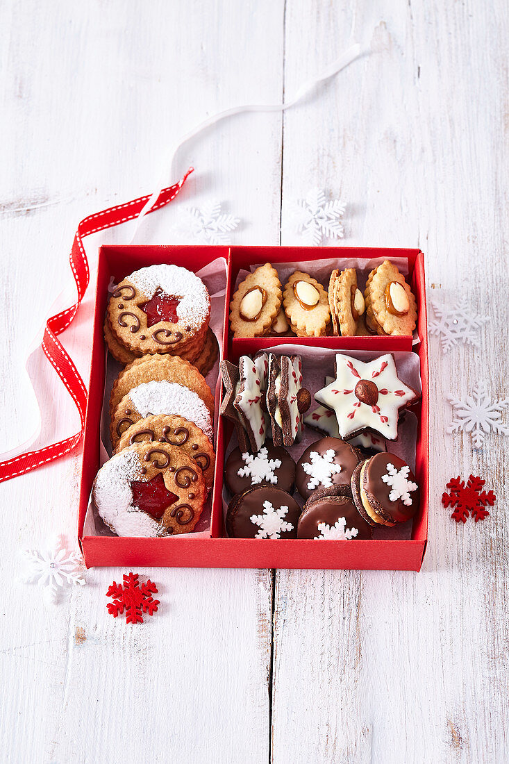 Assorted cookies in gift box