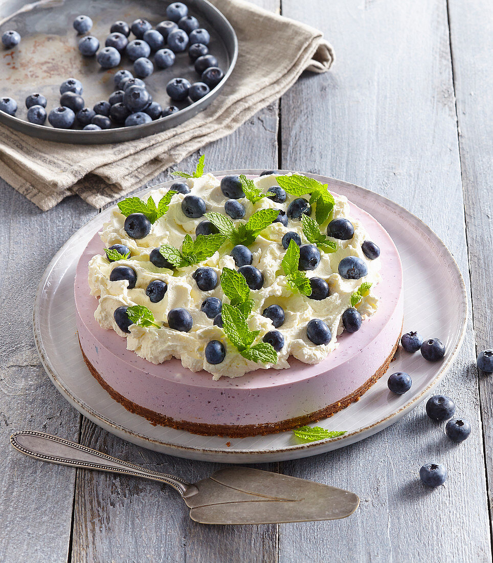 No-bake Blaubeerkuchen