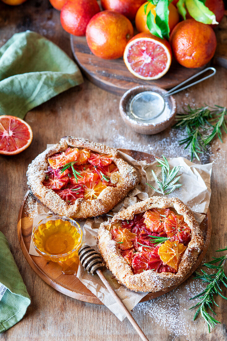 Blood orange galettes