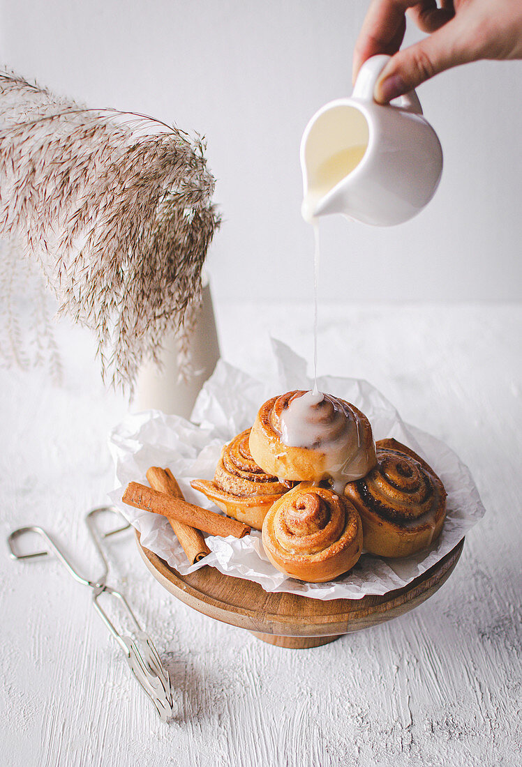 Cinnamon rolls with icing