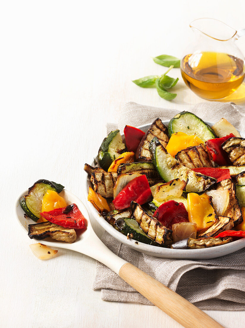 Grilled mixed summer vegetables