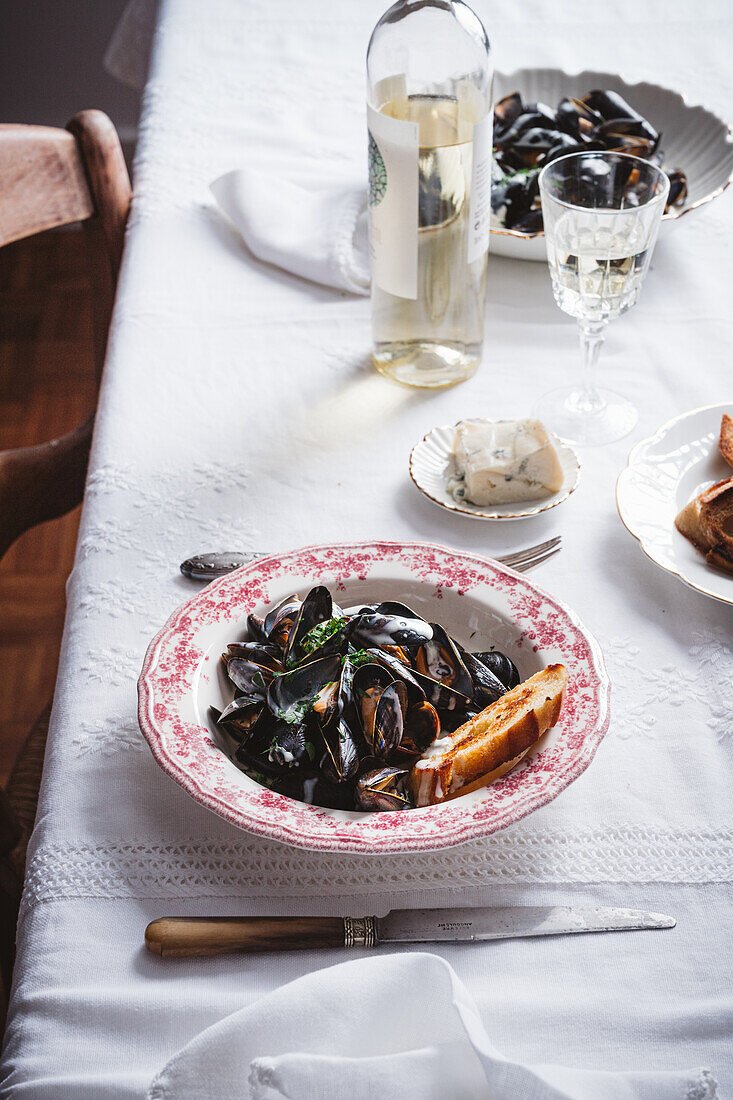 Mussels in Gorgonzola sauce