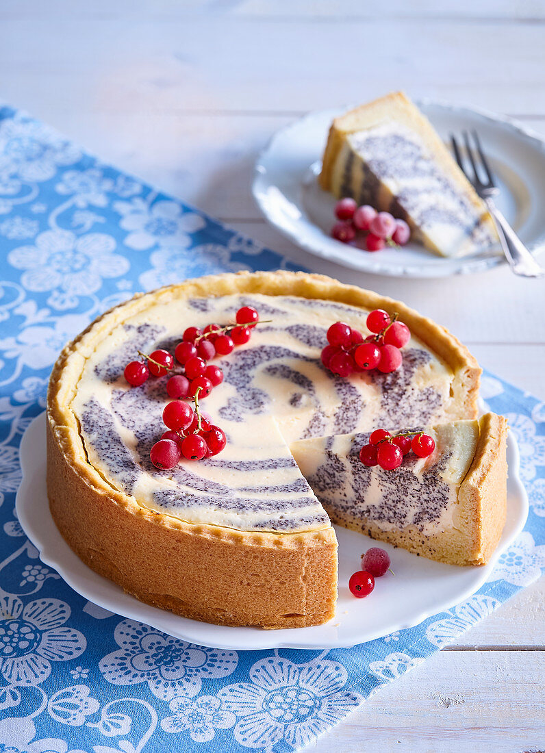 Käsekuchen mit Mohn