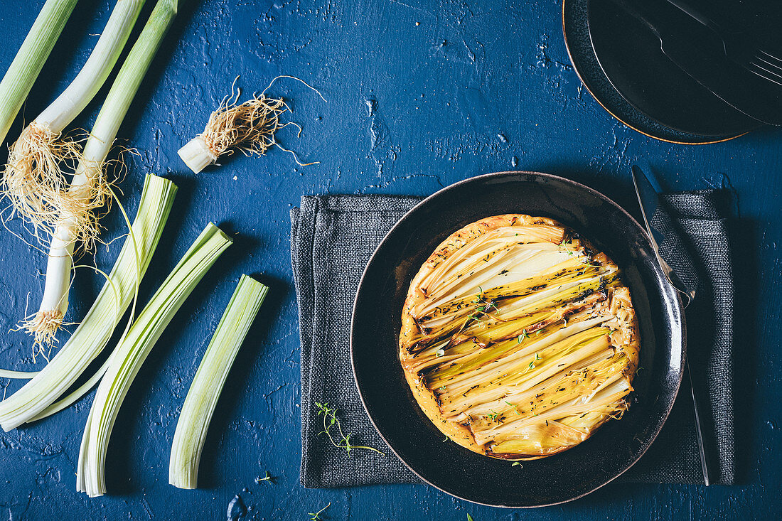 Leek tarte tatin