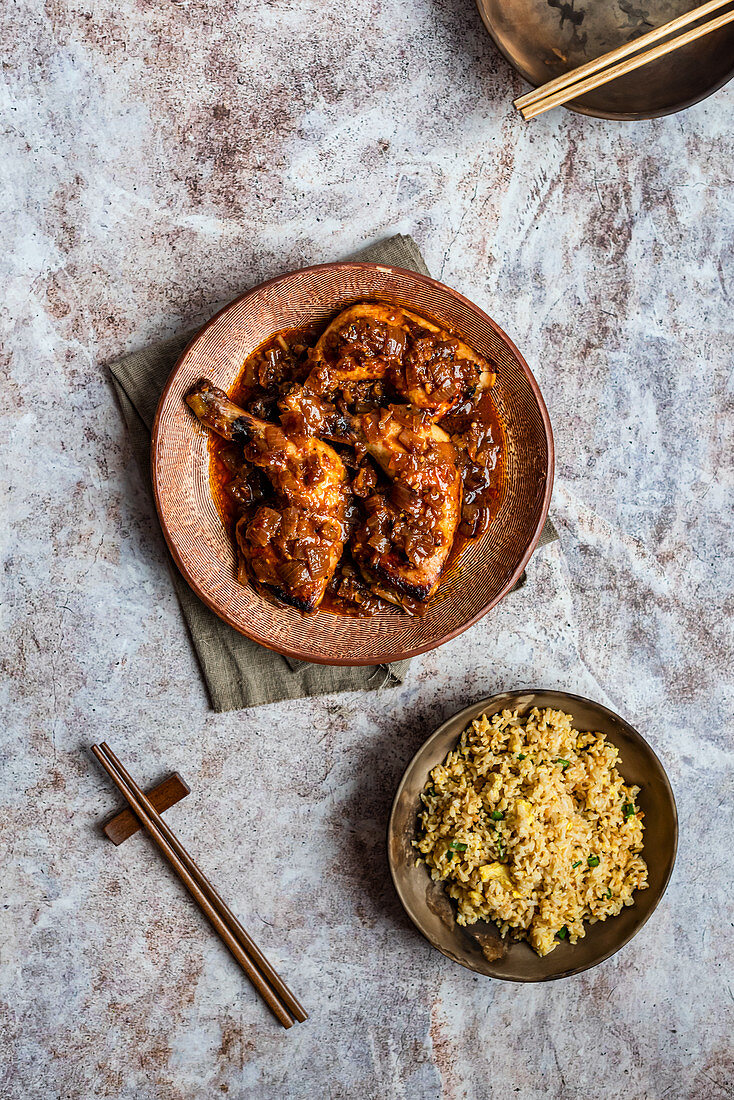 Gochujang - Roasted Chicken Portions with Egg Fried Rice