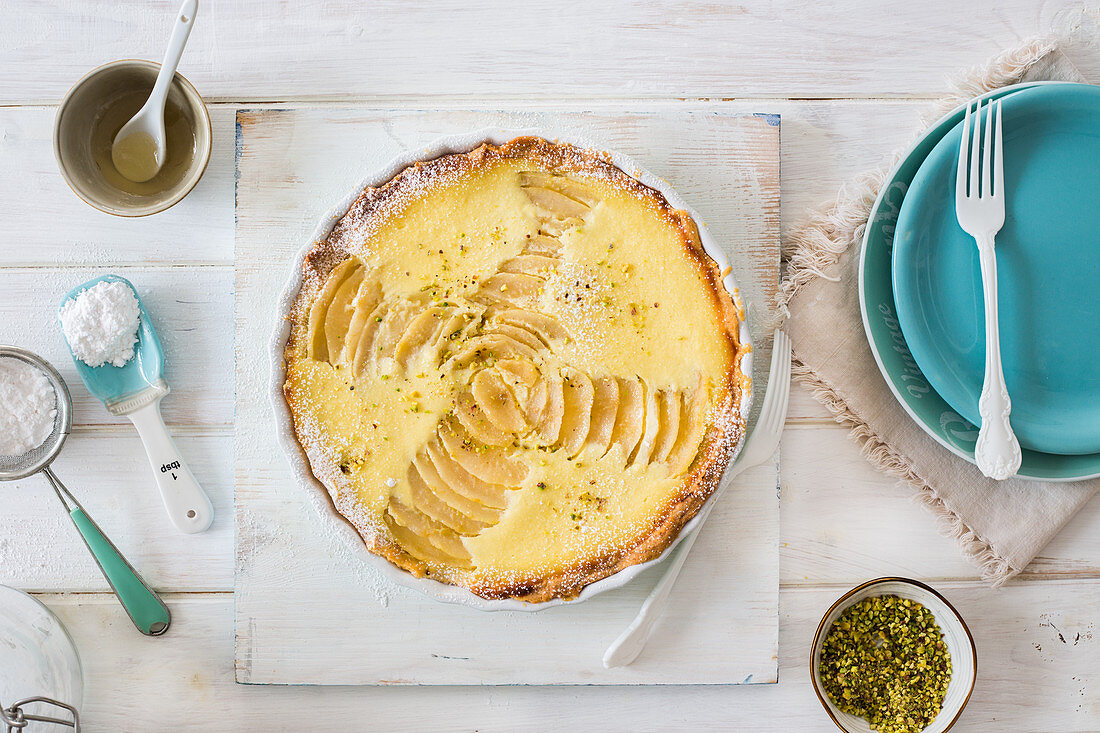 Ricotta and pears tart