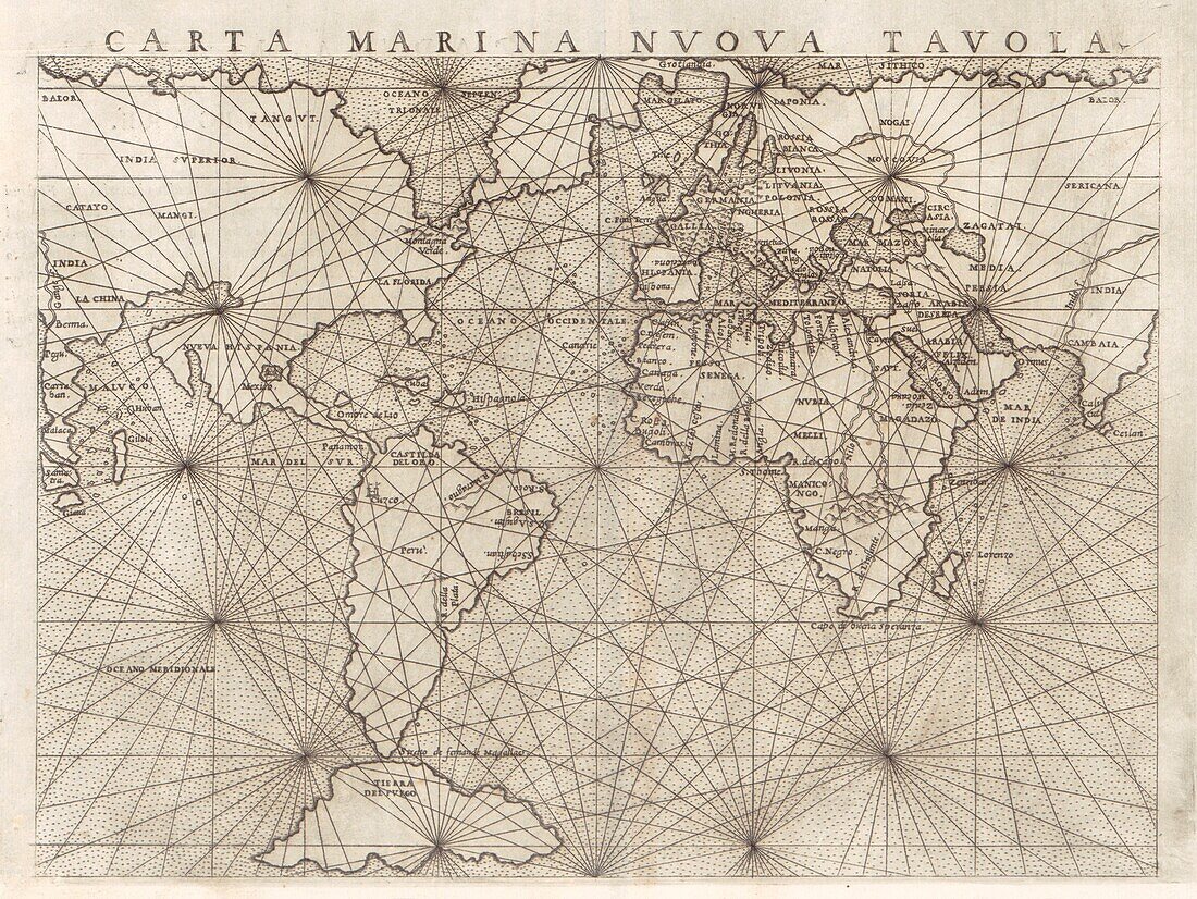Global maritime map, 16th century