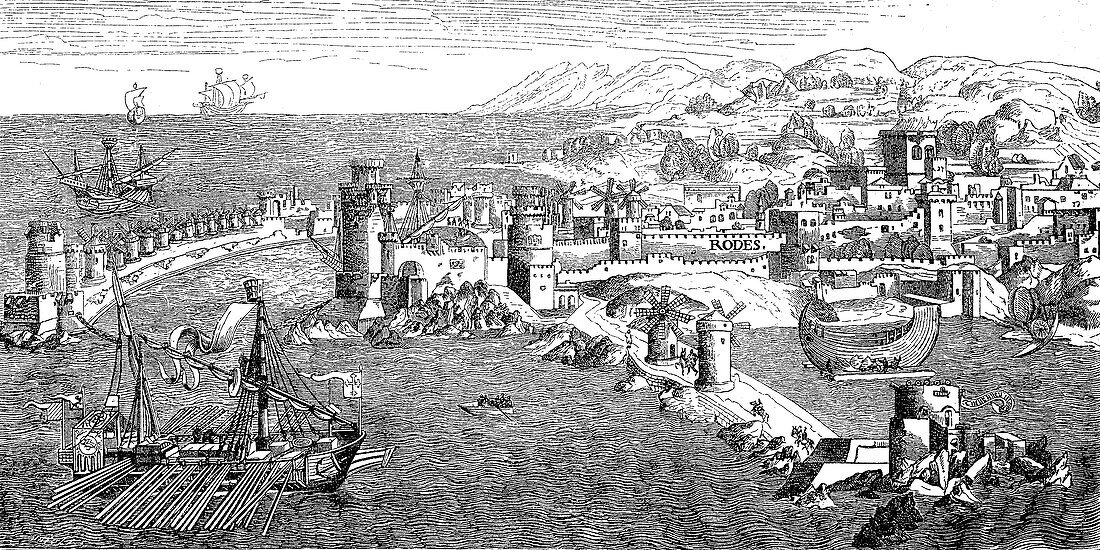 Rhodes, Greece, 19th century illustration