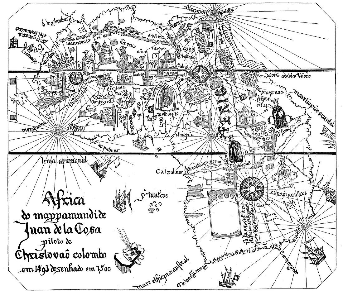 Map of Africa by Juan de la Cosa, c.1500