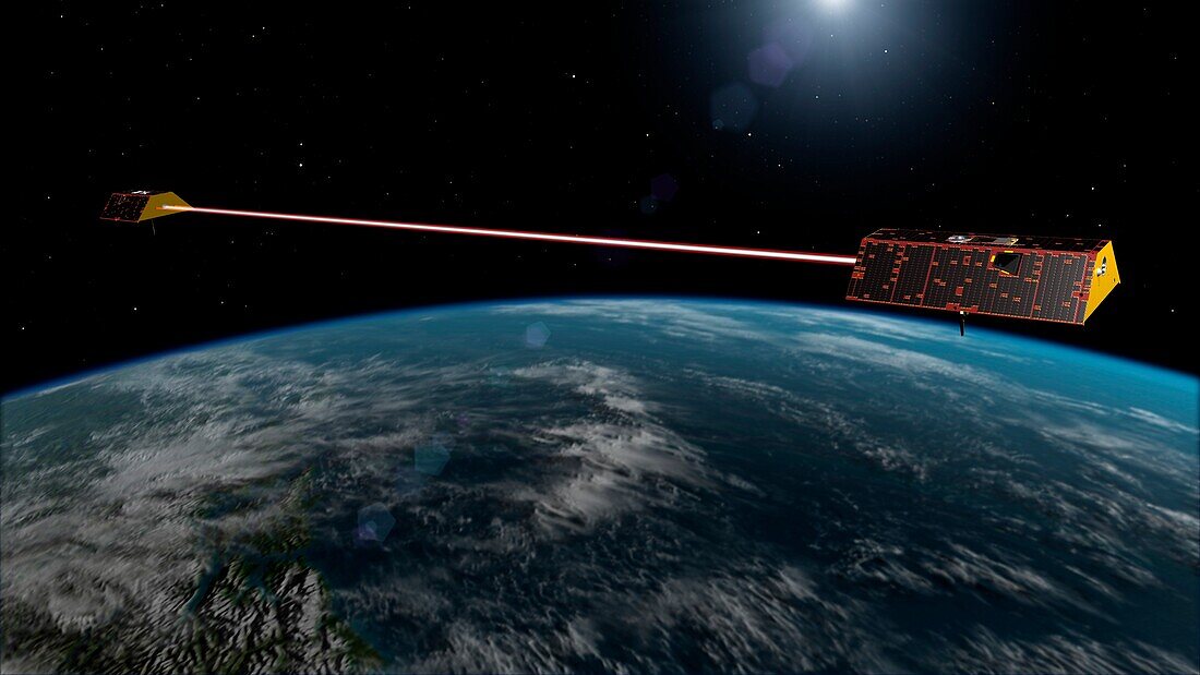 GRACE-FO geosciences satellite, illustration