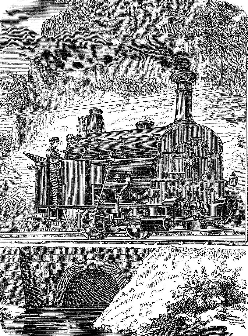 Fell mountain locomotive, 19th century illustration