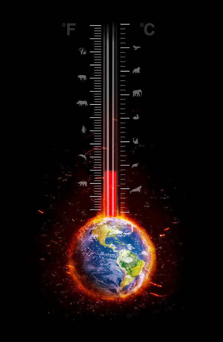 Global warming, conceptual illustration