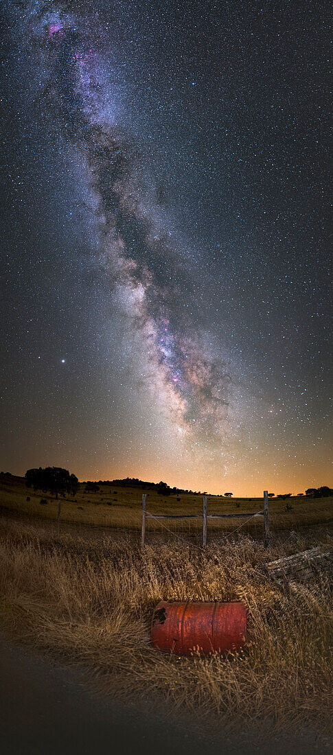 Milky Way over a farm, Portugal