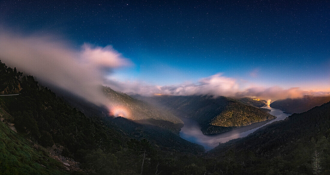 Moon glory and Brocken spectre shadow