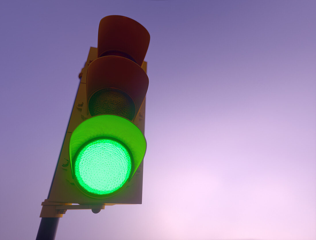 Green traffic light, illustration