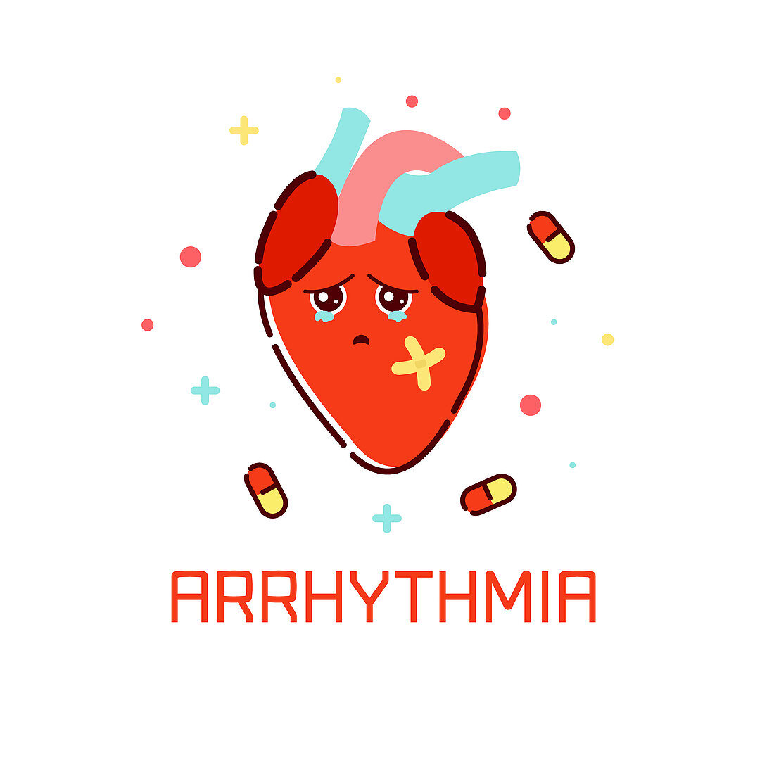 Arrhythmia heart disease, conceptual illustration
