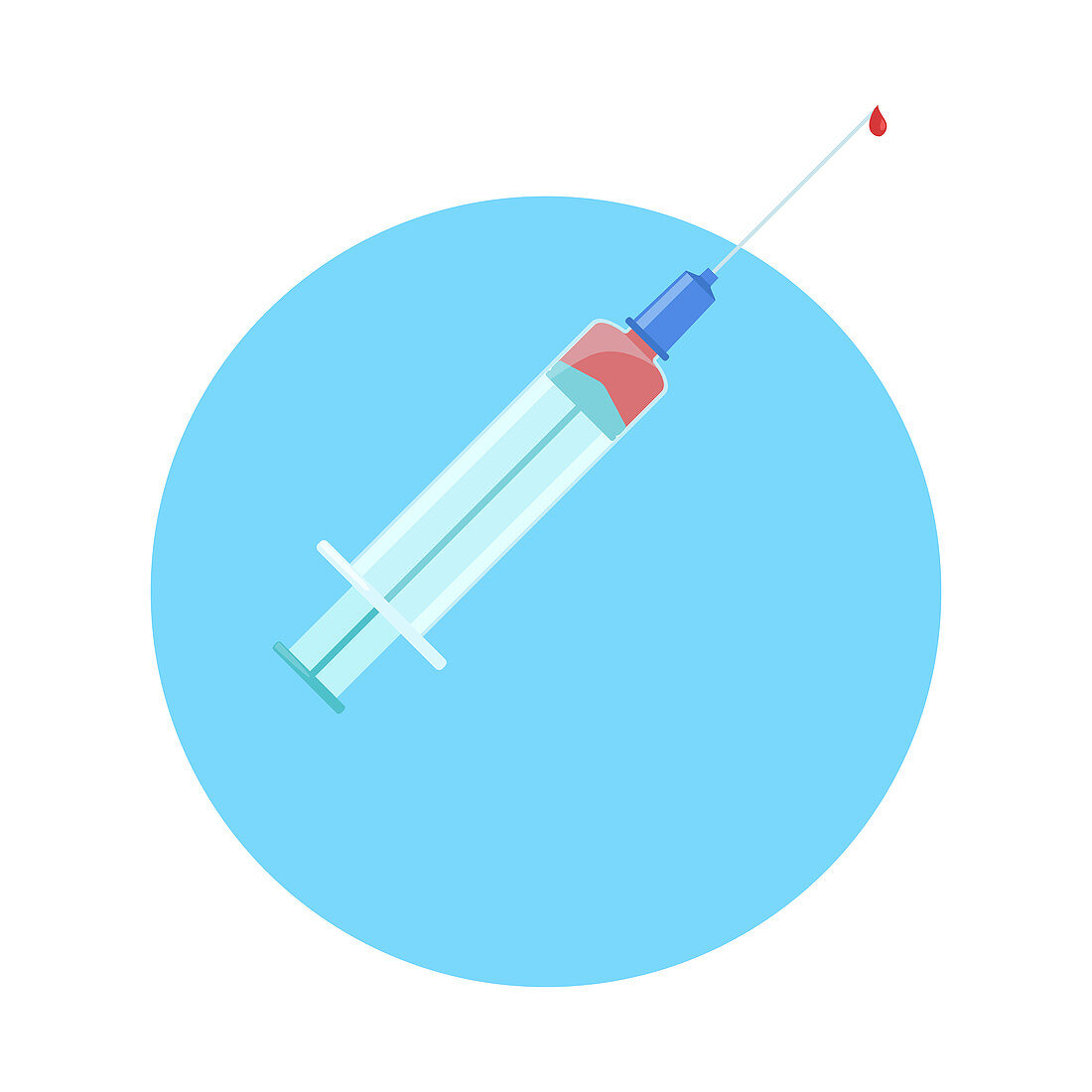 Syringe with blood, illustration