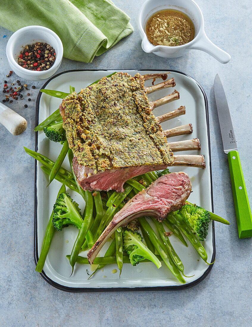 Lamb cutlets with herb crust