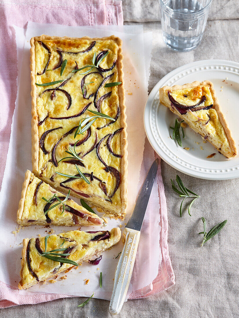 Quiche with caramelized onion
