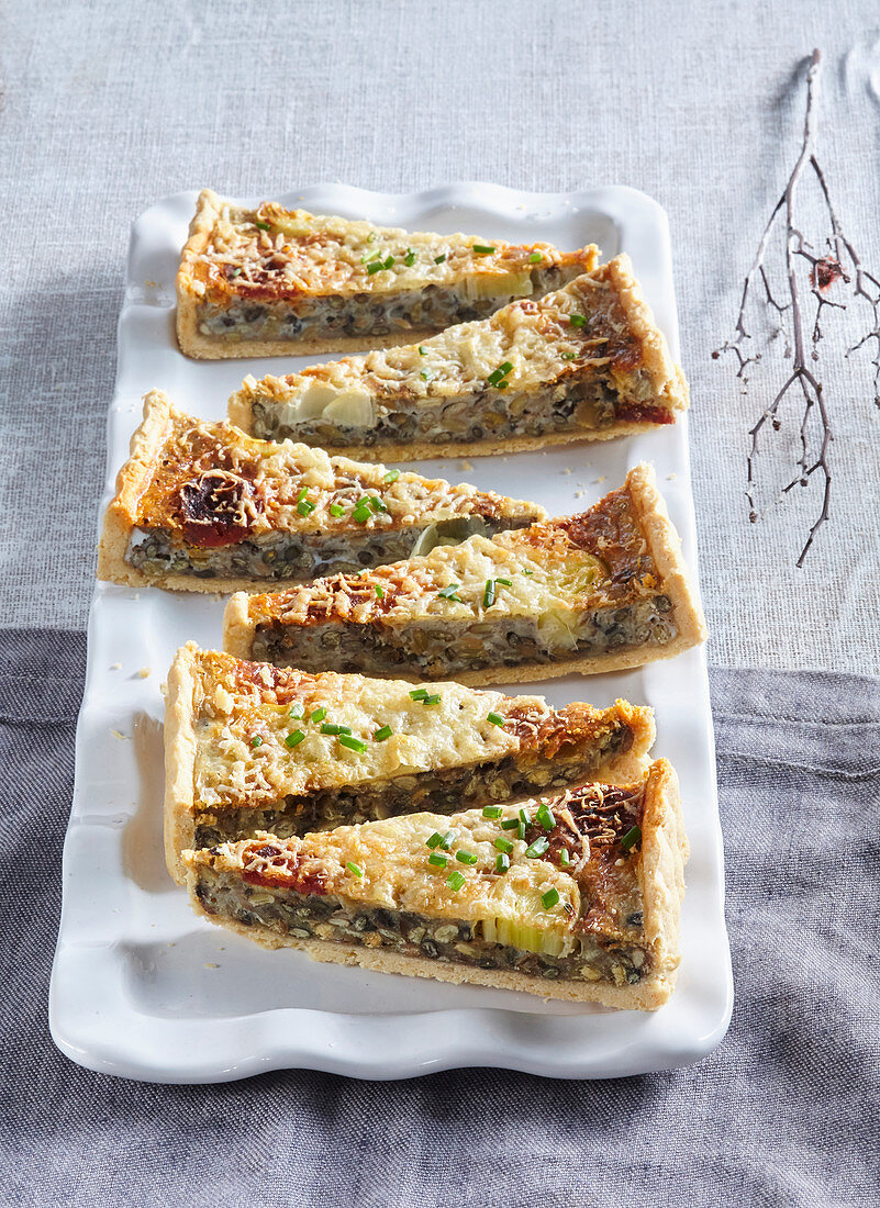 Quiche with lentils