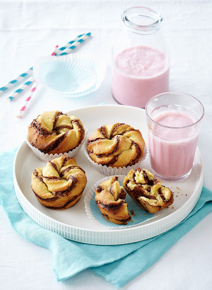 Muffins mit Haselnuss-Schokoladencreme