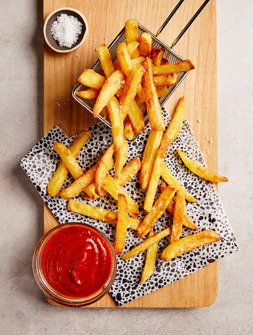French fries with ketchup (sugar-free)