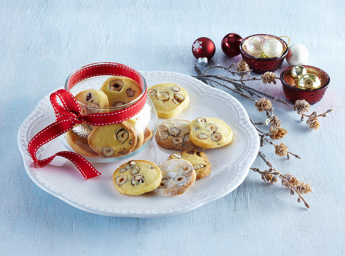 Christmas cookies with hazelnuts