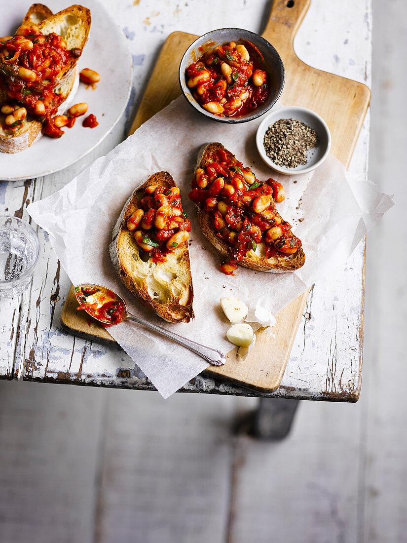 Smoky cannellini beans on garlic toast