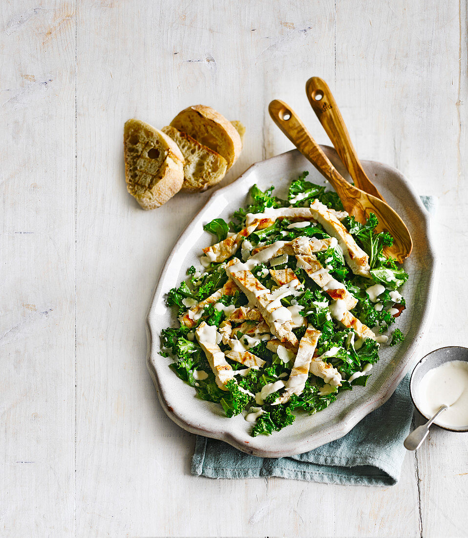 Chicken and kale salad