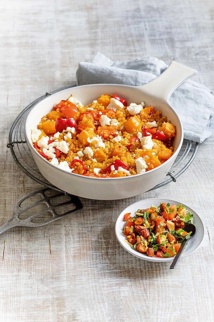 Pumpkin Bulgur Casserole with Feta