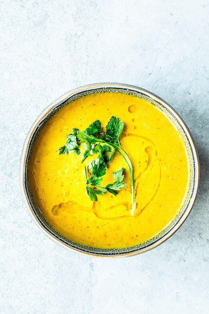 Simple pumpkin soup with coconut milk