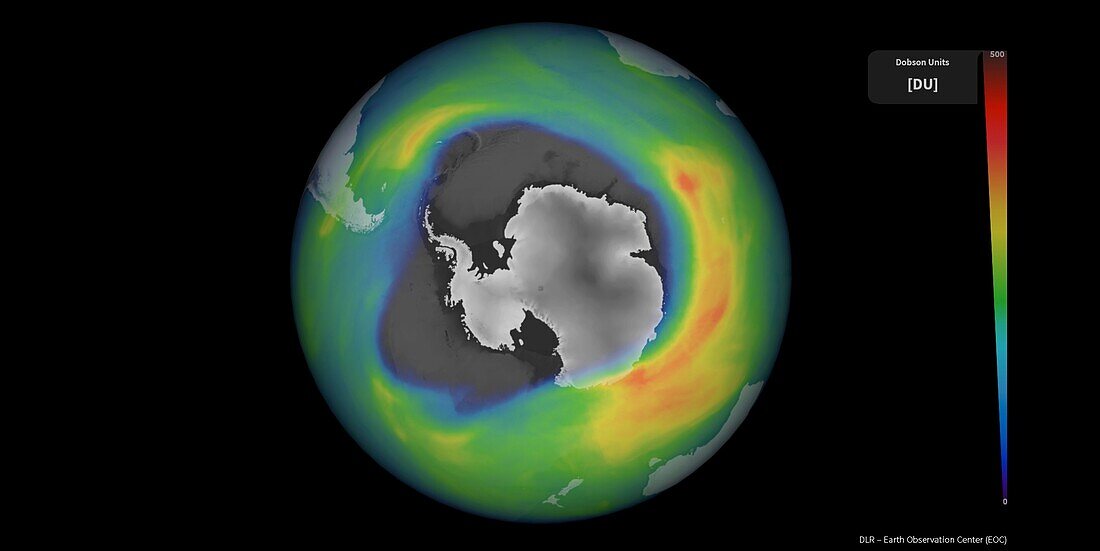 Antarctic ozone hole maximum, 2020