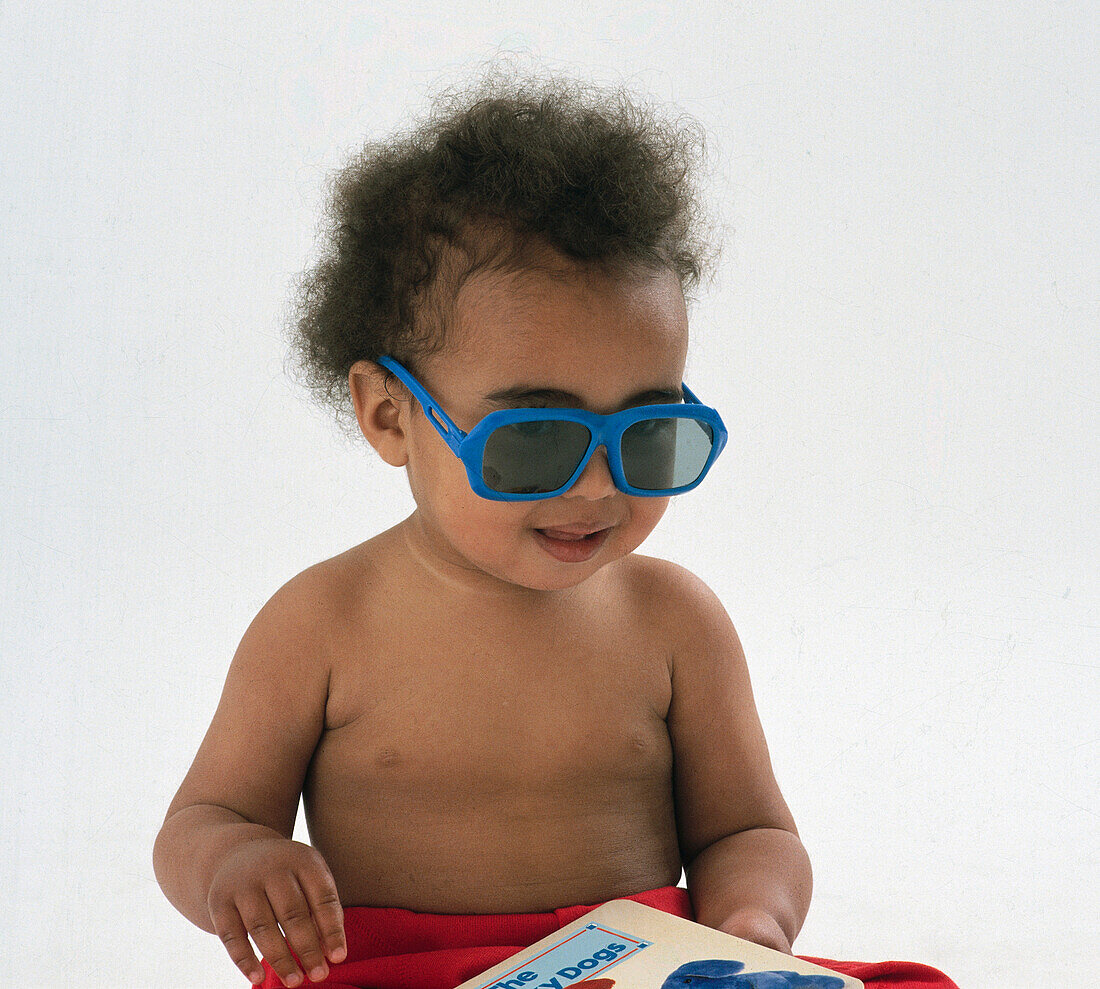 Baby wearing sunglasses