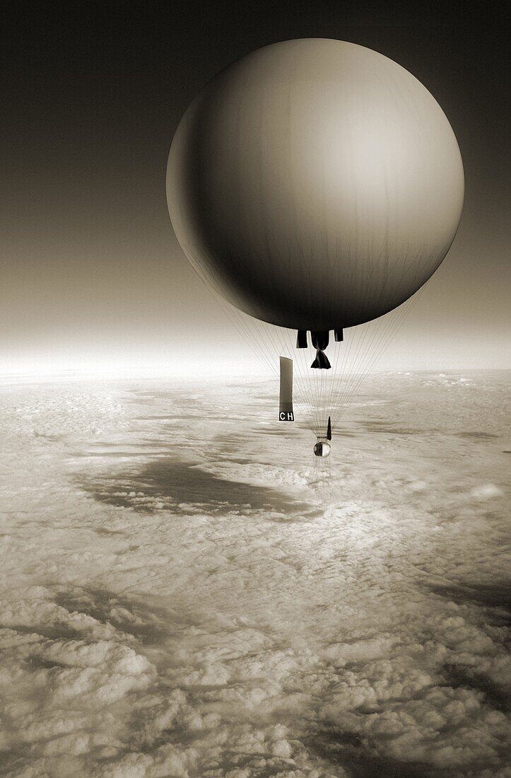 August Piccard balloon ascent, 1931, illustration
