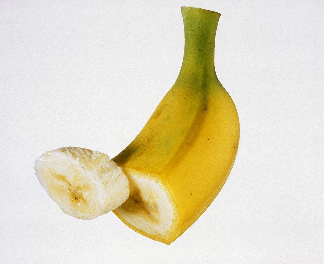 Half of a Banana with a Banana Slice